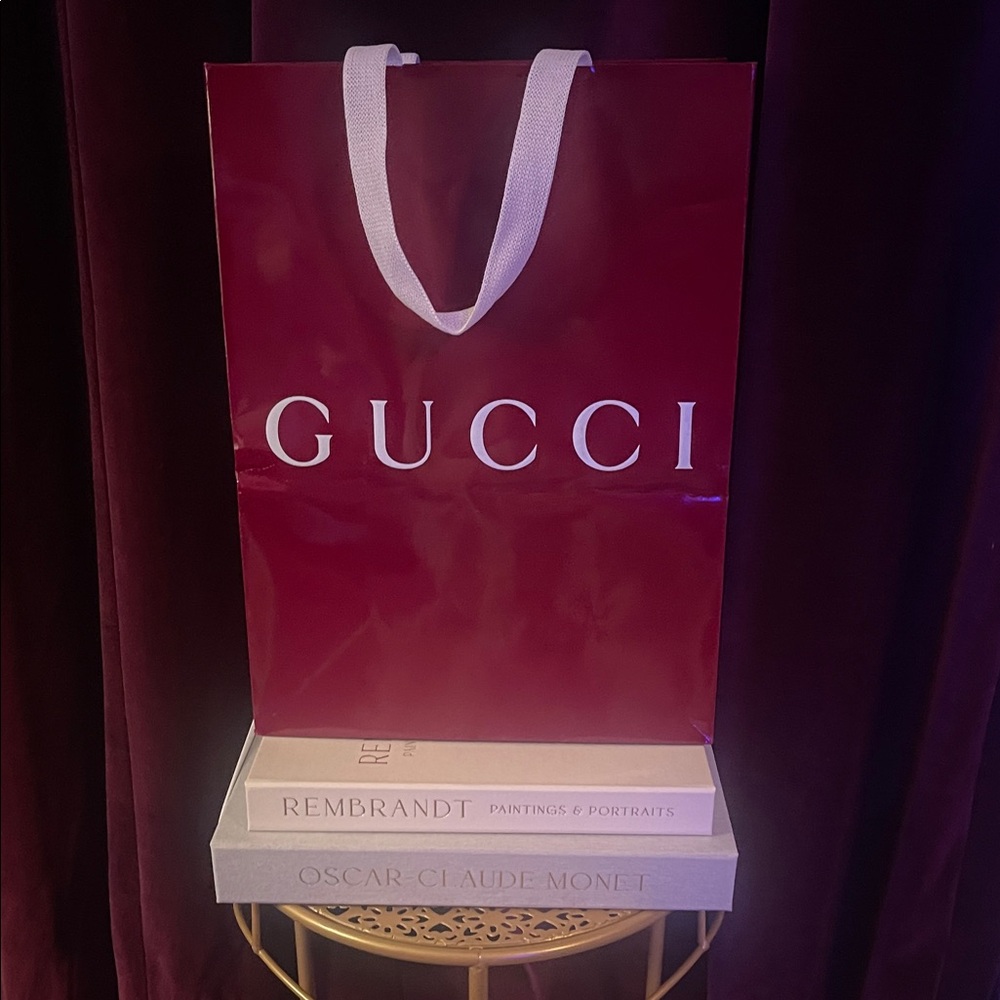 Gucci Burgundy Gift Bag with White Accents